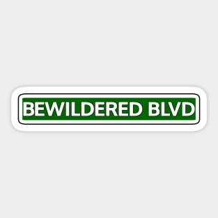 Bewildered Blvd Street Sign Sticker